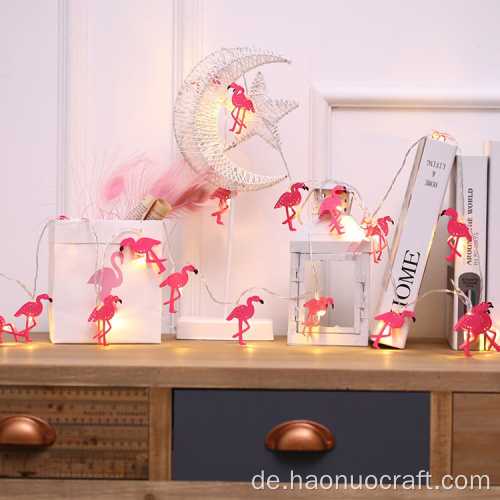 Flamingo Lampenkette Herz frisch Dekoration Schmiedeeisen